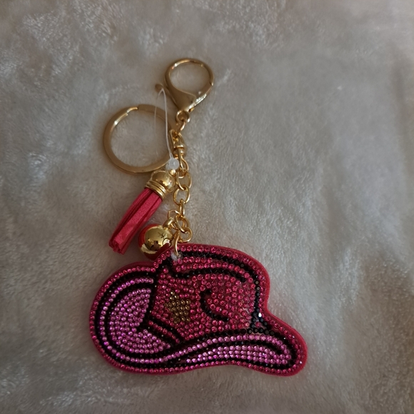 unbranded | Accessories | New Pink Rhinestone Cowboy Hat Purse Charm ...